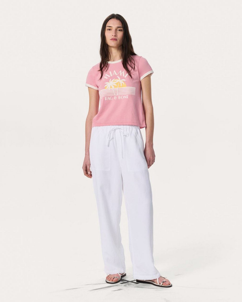 Miami Boxy Graphic Tee - Blush