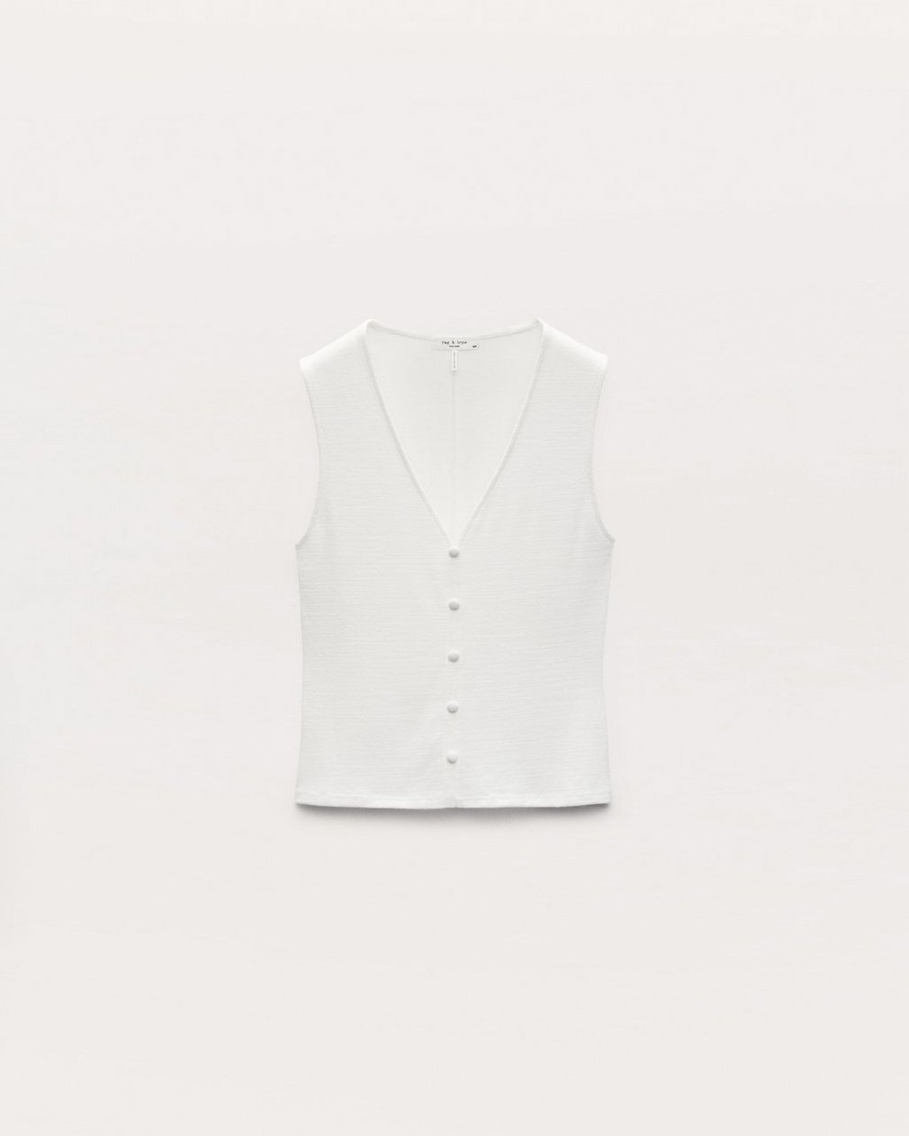 Knit Button Tank Top - Chalk