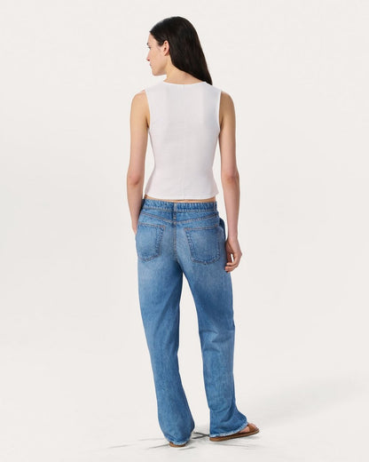 Knit Button Tank Top - Chalk