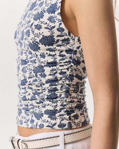 Luca Floral Shirred Tank Top - Salute Multi