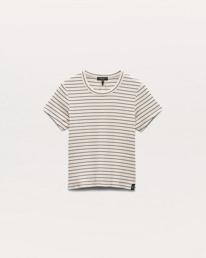Luca Striped Ribbed-Knit Baby T-Shirt - Ivory Multi