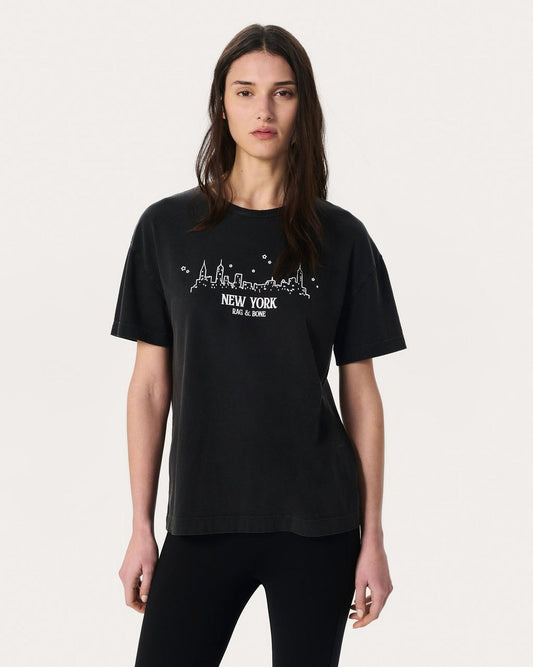 NYC Skyline Graphic Tee - Washed Black