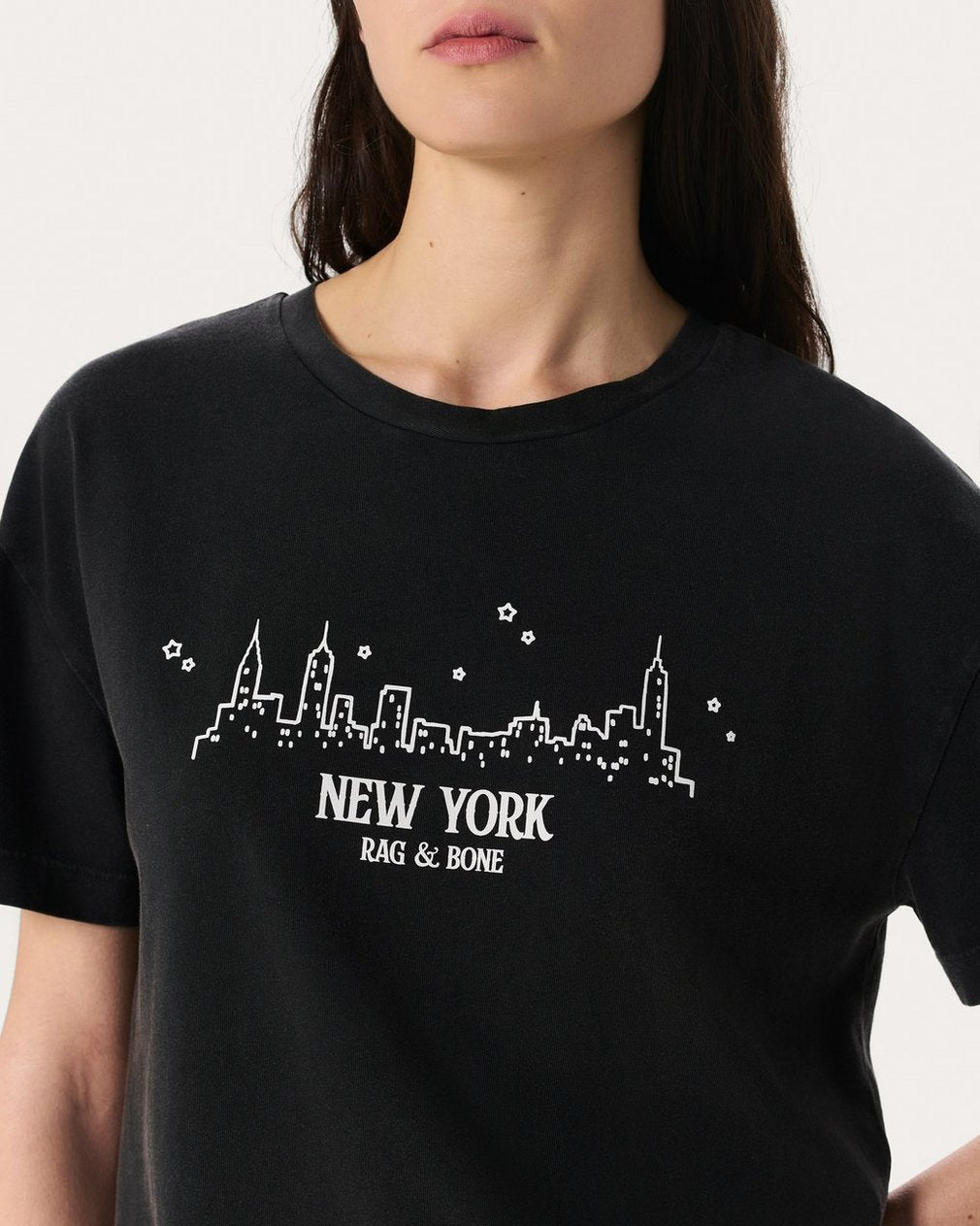NYC Skyline Graphic Tee - Washed Black
