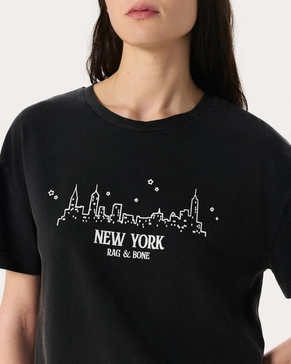 NYC Skyline Graphic Tee - Washed Black