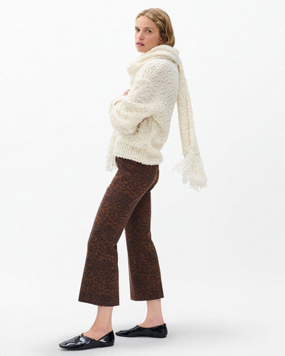 Irina Leopard-Print Kick Flare Pants - Leopard