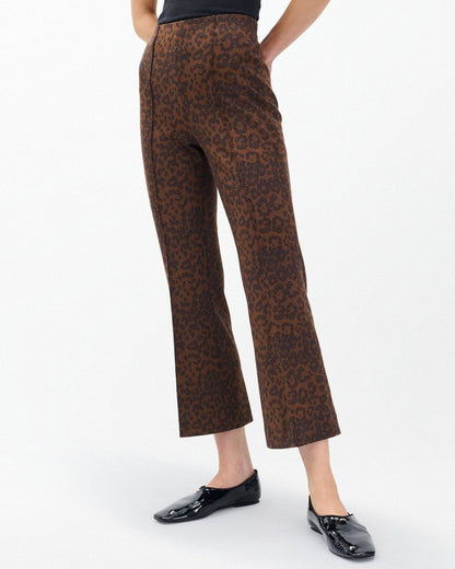 Irina Leopard-Print Kick Flare Pants - Leopard