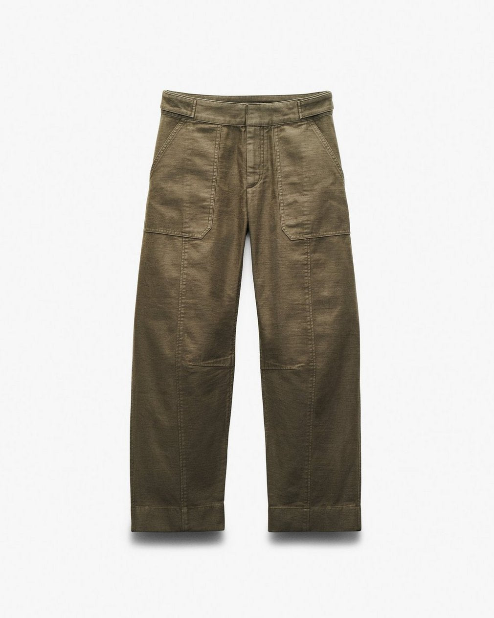 Anita Cropped Cotton Pants - Olive
