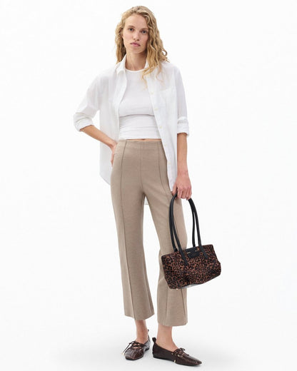 Irina Kick Flare Pants - Heather Oatmeal