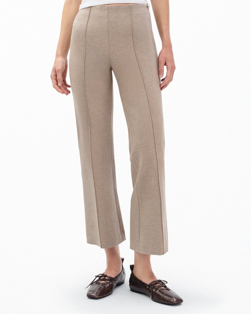 Irina Kick Flare Pants - Heather Oatmeal