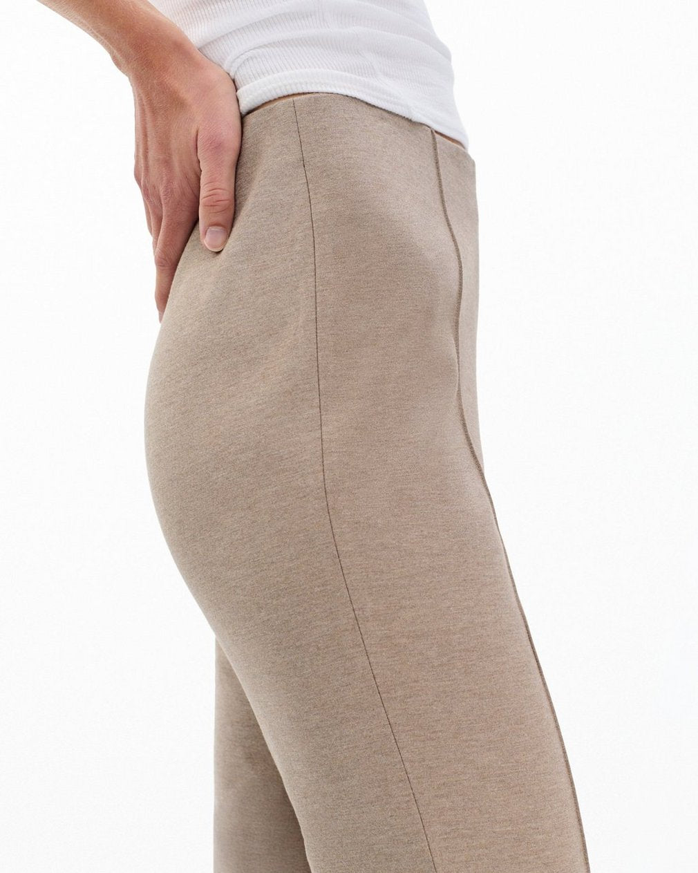 Irina Kick Flare Pants - Heather Oatmeal