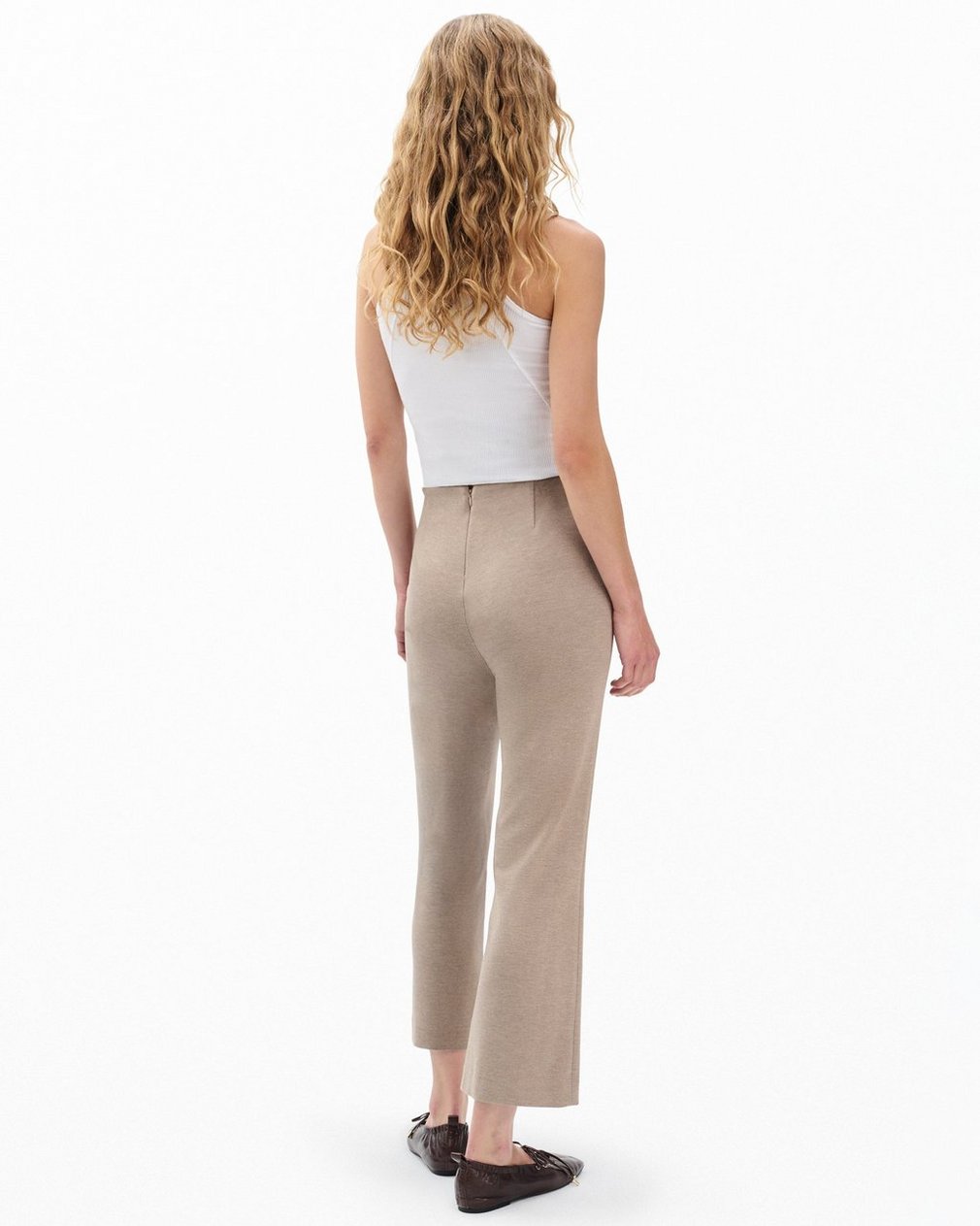 Irina Kick Flare Pants - Heather Oatmeal