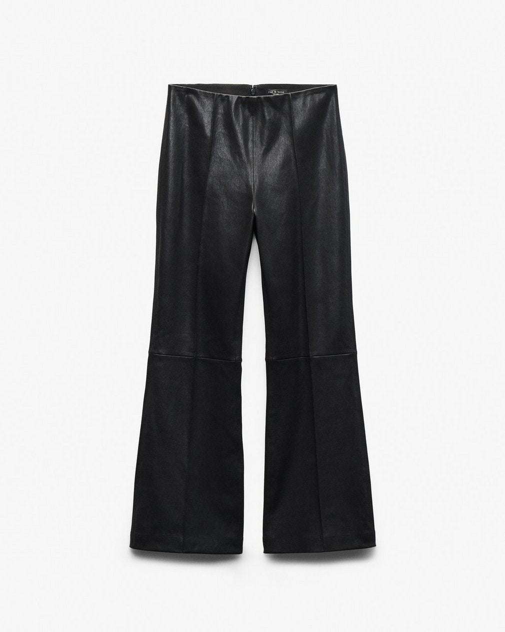 Irina Kick Flare Leather Pants - Black