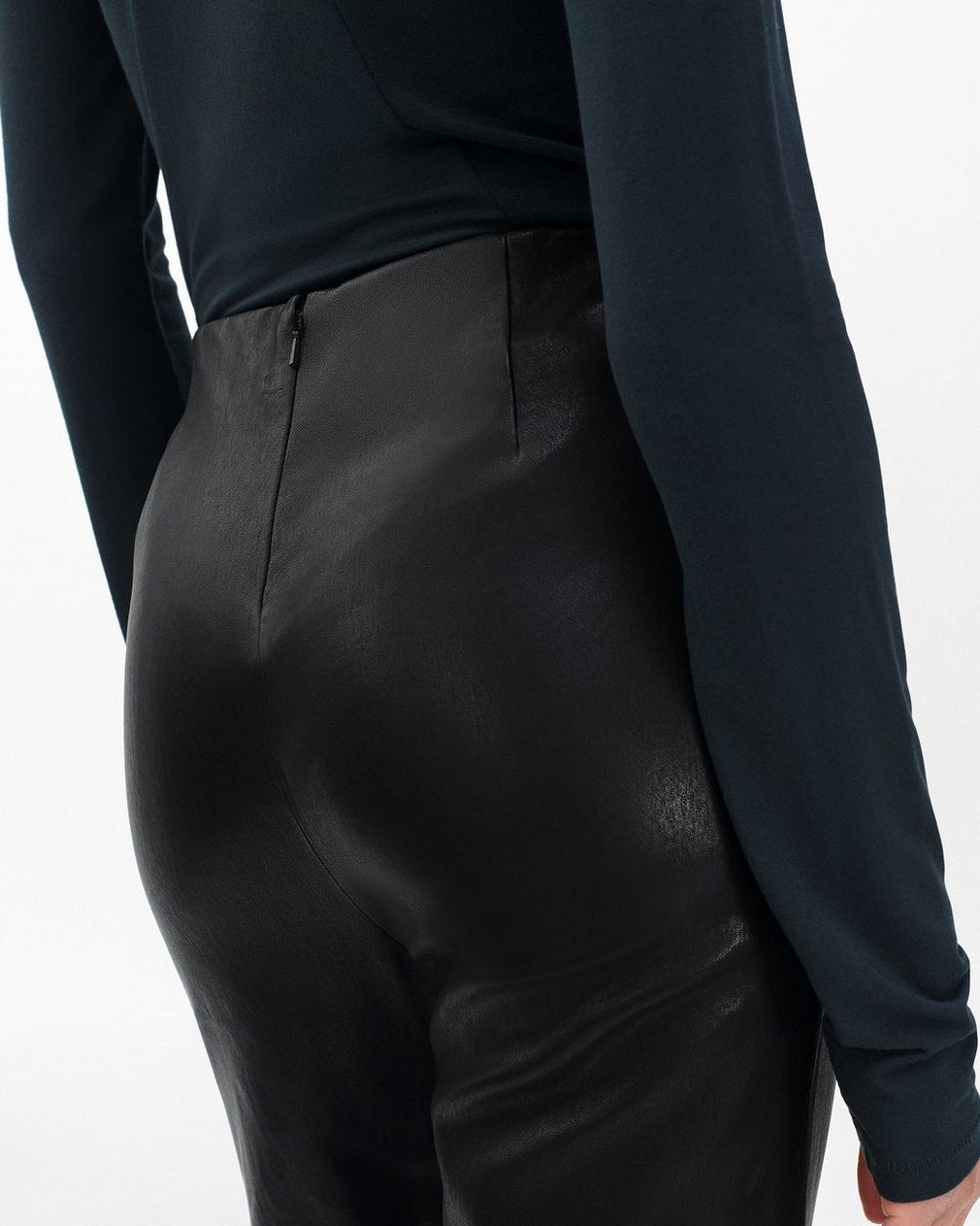 Irina Kick Flare Leather Pants - Black