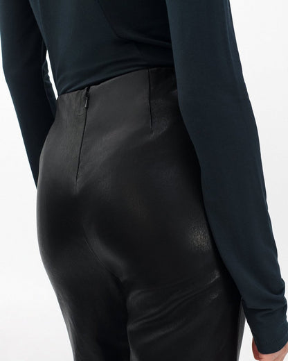 Irina Kick Flare Leather Pants - Black