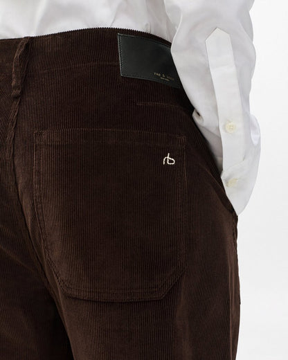 Charlie Ankle Barrel Corduroy Pants - Dark Brown
