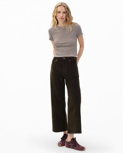 Andi Ankle Wide-Leg Corduroy Pants - Balsam