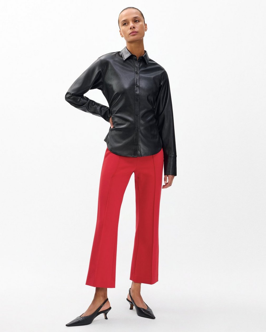 Irina Kick Flare Pants - Dark Cherry