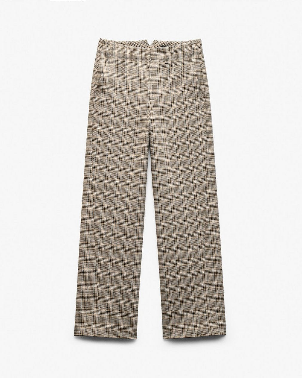 Shea Plaid Pants - Tan Multi