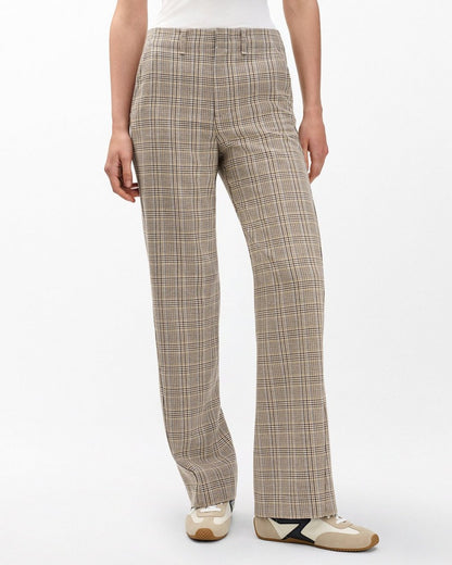 Shea Plaid Pants - Tan Multi
