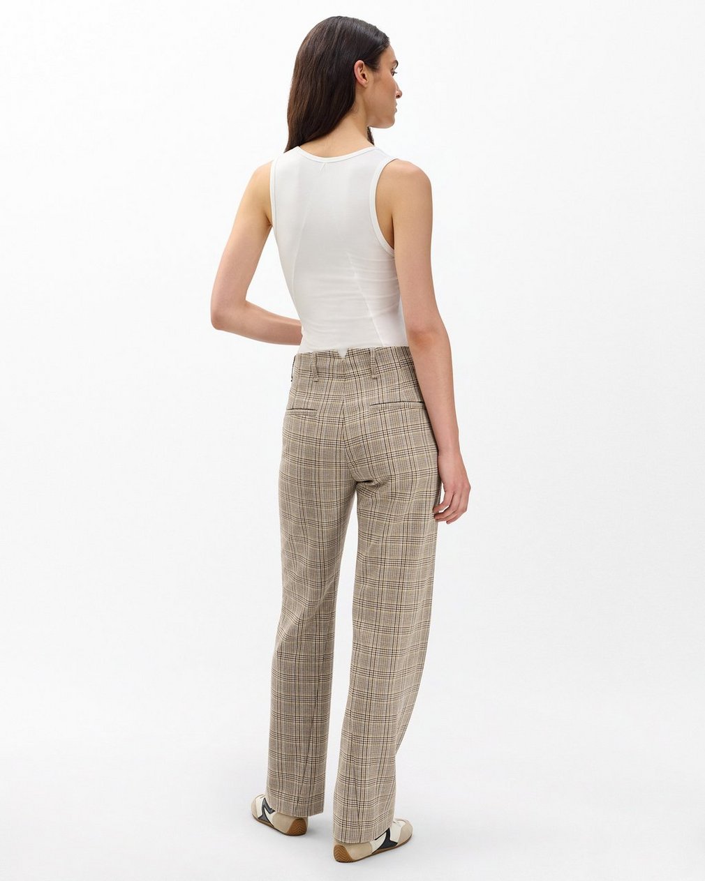 Shea Plaid Pants - Tan Multi
