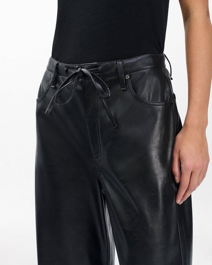 Phoebe Faux Leather Pants - Black