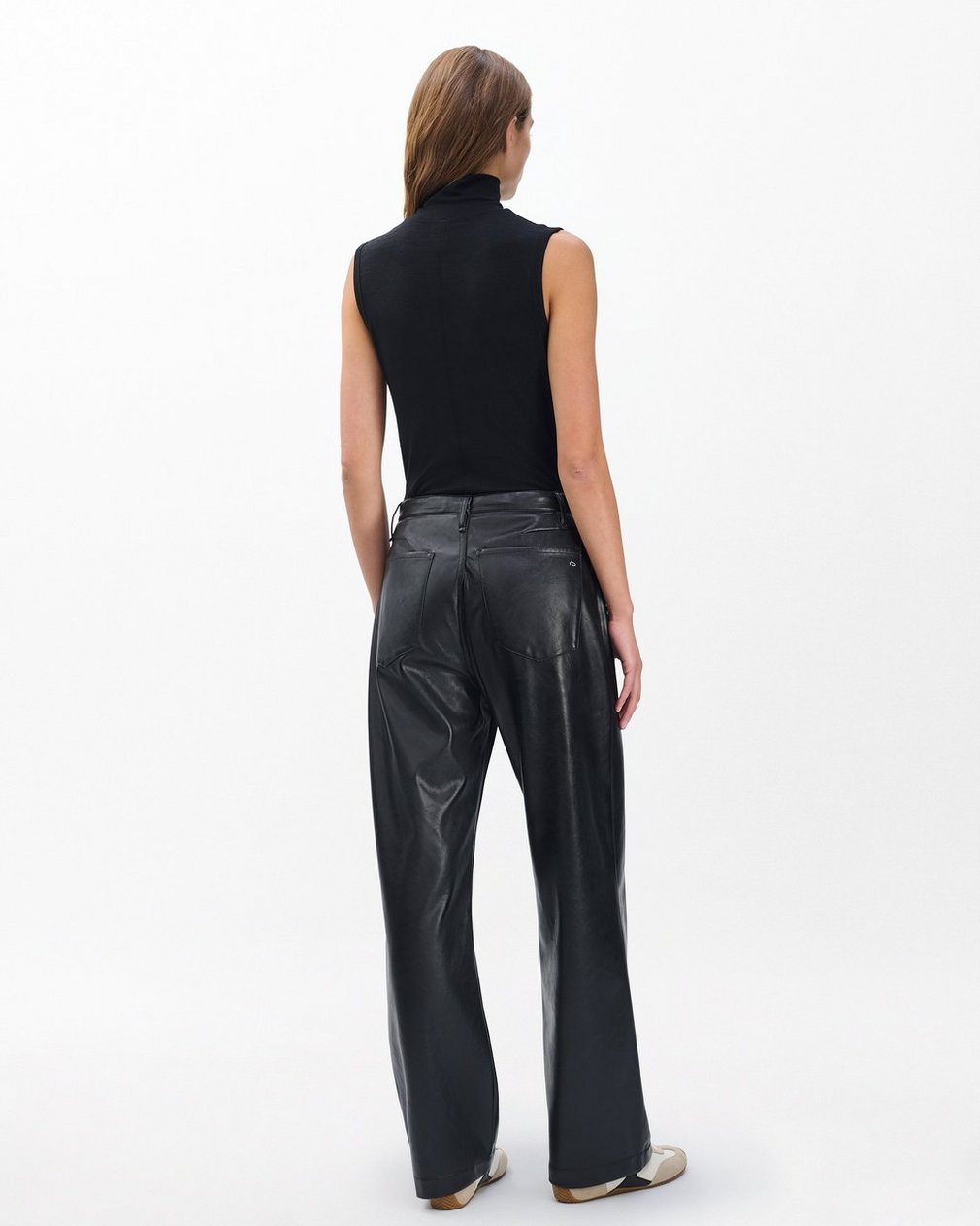 Phoebe Faux Leather Pants - Black