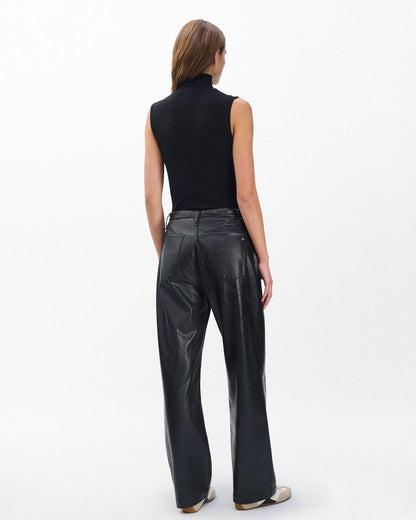 Phoebe Faux Leather Pants - Black