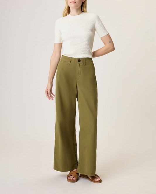 Evie Cotton Pant - Army Green / Green