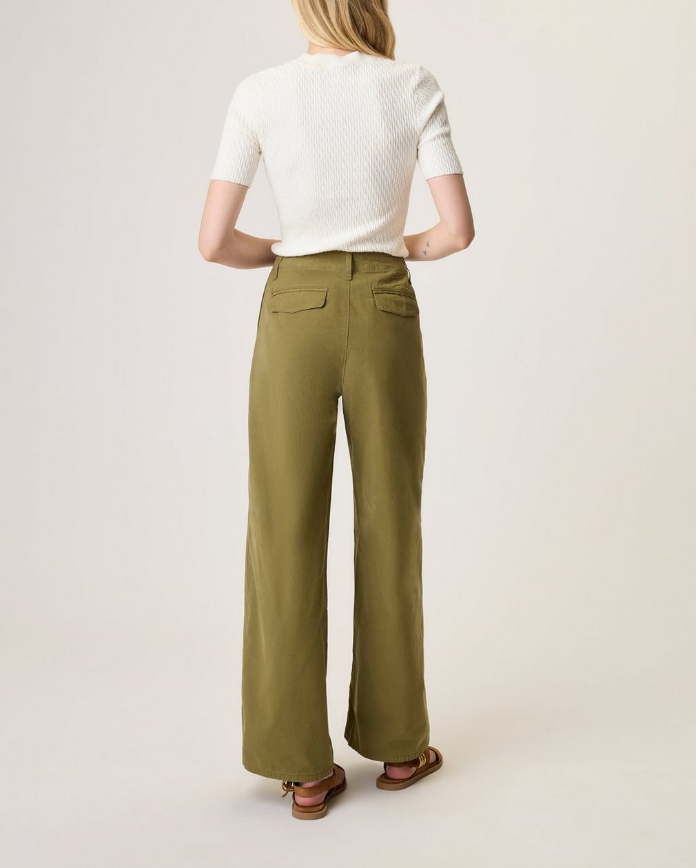 Evie Cotton Pant - Army Green / Green