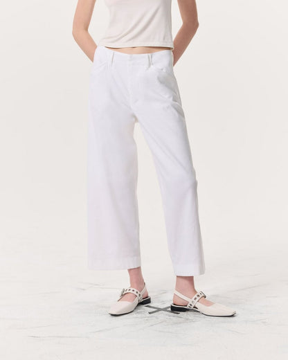 Banks Ankle-Length Linen-Blend Pants - White