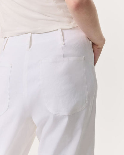 Banks Ankle-Length Linen-Blend Pants - White