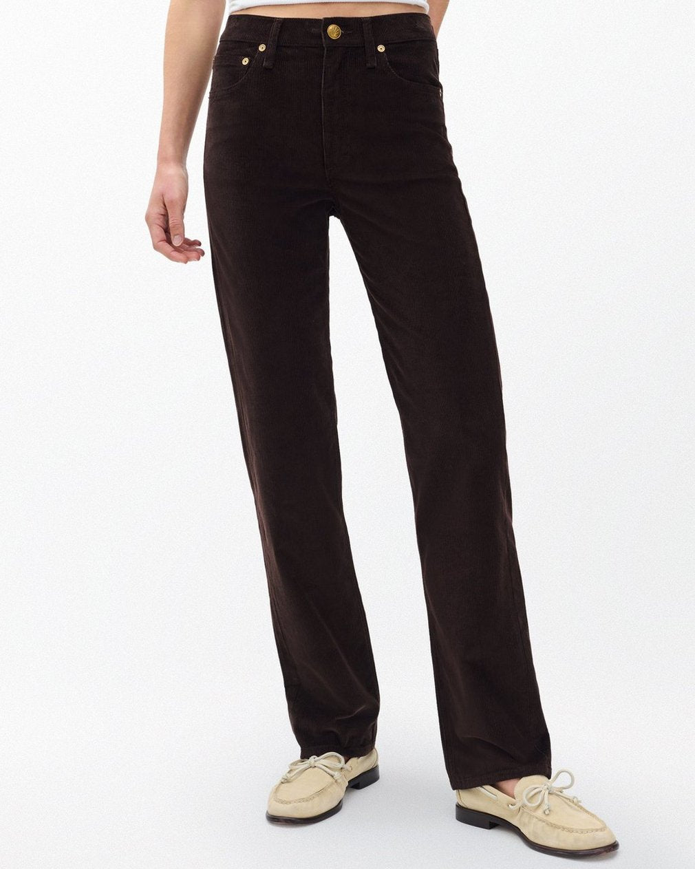 Hadley Wide-Leg Corduroy Pants - Dark Brown