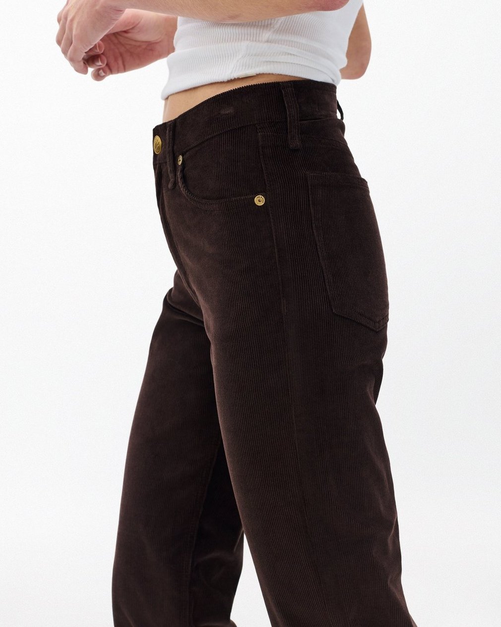 Hadley Wide-Leg Corduroy Pants - Dark Brown