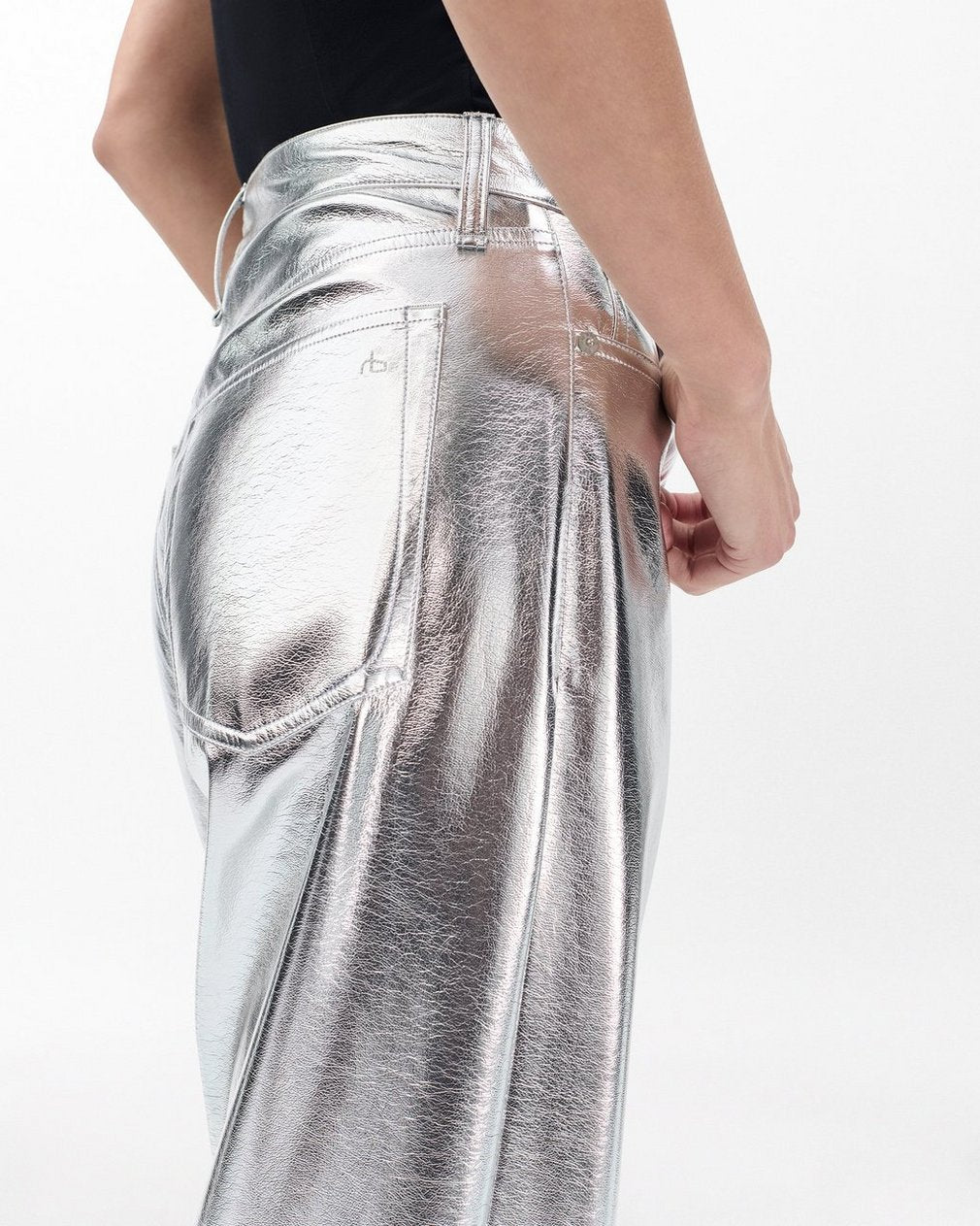 Logan Faux Leather Pants - Silver