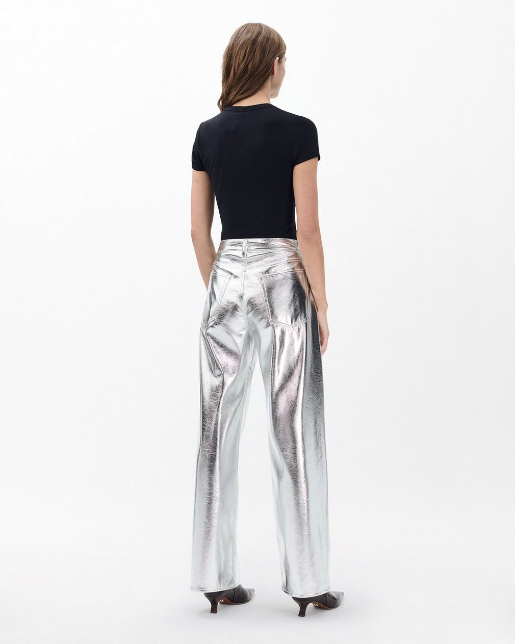 Logan Faux Leather Pants - Silver