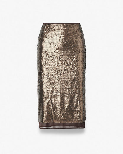 Lucy Sequined Skirt - Coffee