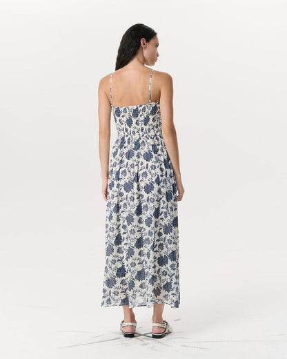 Hallie Floral Cotton-Silk Maxi Dress - Cream Floral