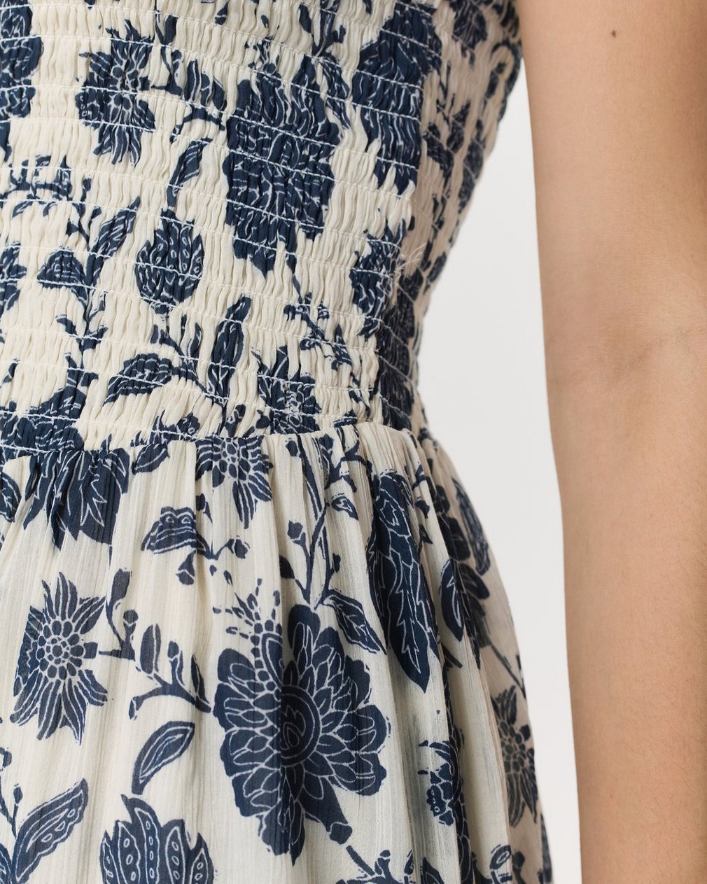 Hallie Floral Cotton-Silk Maxi Dress - Cream Floral