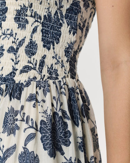 Hallie Floral Cotton-Silk Maxi Dress - Cream Floral