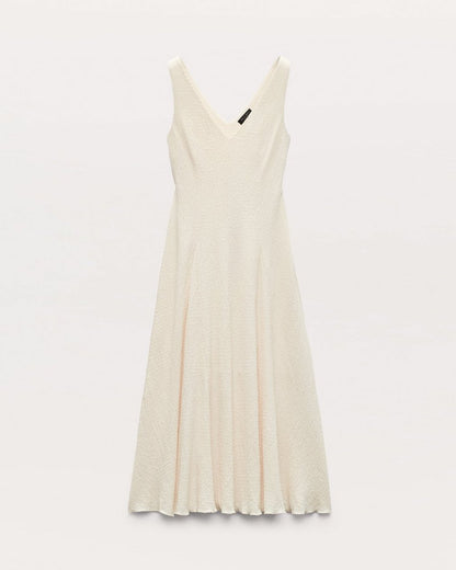 Lou V-Neck Midi Dress - Ivory