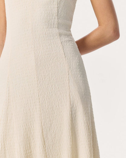Lou V-Neck Midi Dress - Ivory
