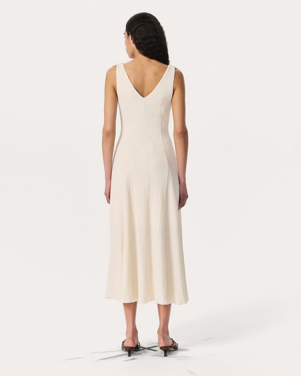 Lou V-Neck Midi Dress - Ivory