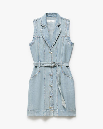 Renata Belted Denim Mini Dress - Mar