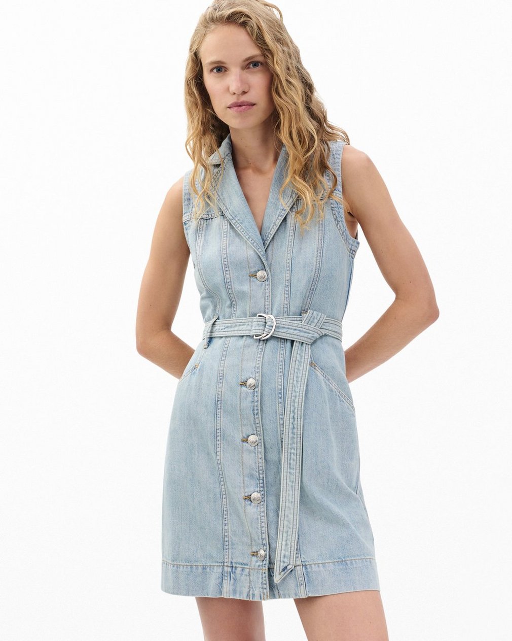 Renata Belted Denim Mini Dress - Mar