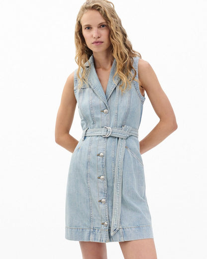 Renata Belted Denim Mini Dress - Mar