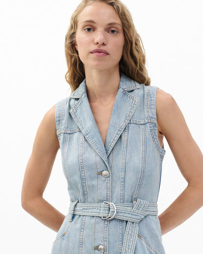 Renata Belted Denim Mini Dress - Mar