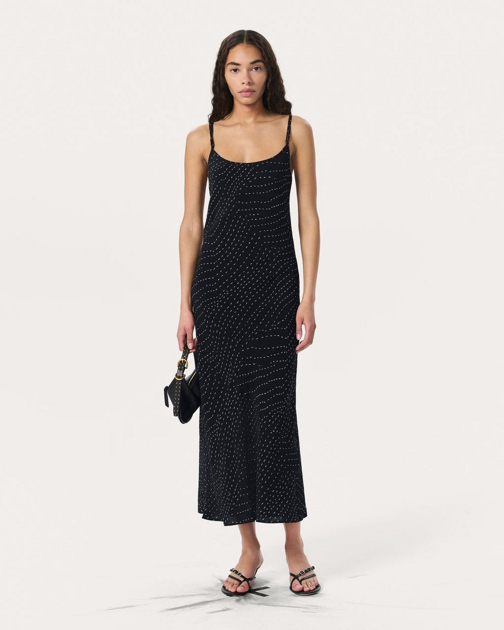Alessia Printed Slip Dress - Black Print