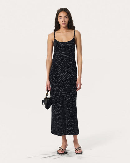 Alessia Printed Slip Dress - Black Print