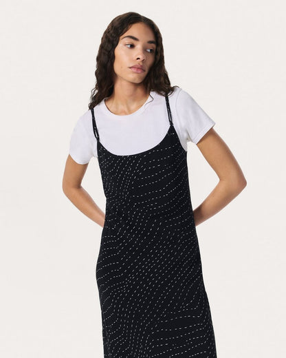 Alessia Printed Slip Dress - Black Print