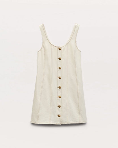 Laney Denim Dress - Ecru